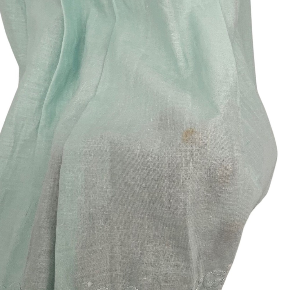 Vintage Y2K Light Mint Green Button Front Eyelet Collar Dress Size 10 Feminine - Picture 8 of 15